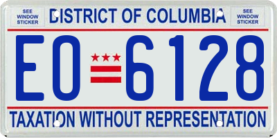 DC license plate EO6128