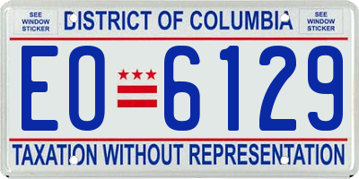 DC license plate EO6129