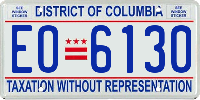 DC license plate EO6130