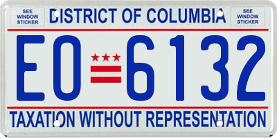 DC license plate EO6132