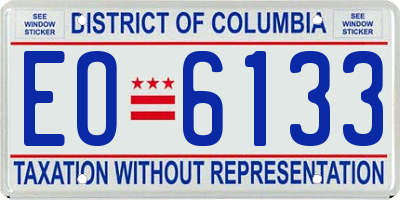 DC license plate EO6133