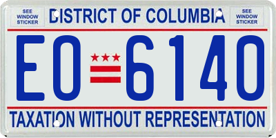 DC license plate EO6140