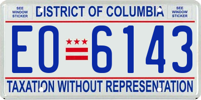 DC license plate EO6143