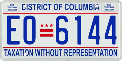 DC license plate EO6144