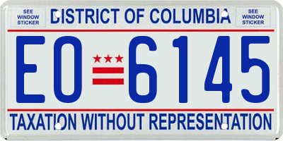 DC license plate EO6145
