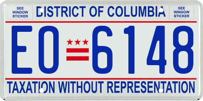 DC license plate EO6148