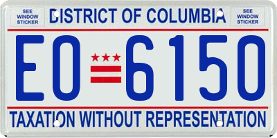 DC license plate EO6150