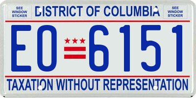 DC license plate EO6151