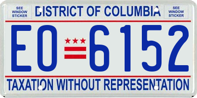 DC license plate EO6152
