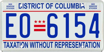 DC license plate EO6154