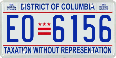 DC license plate EO6156