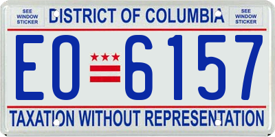 DC license plate EO6157