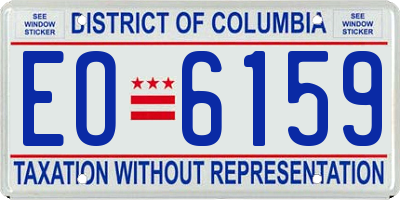 DC license plate EO6159