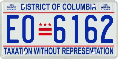 DC license plate EO6162