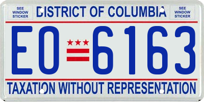 DC license plate EO6163