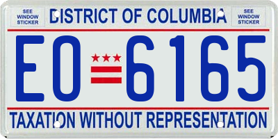 DC license plate EO6165