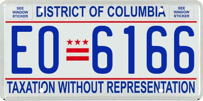 DC license plate EO6166