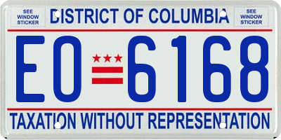 DC license plate EO6168