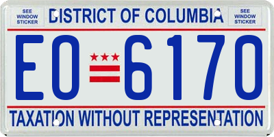 DC license plate EO6170