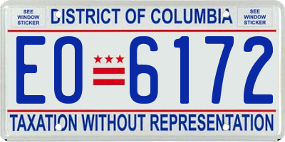 DC license plate EO6172