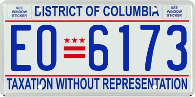 DC license plate EO6173