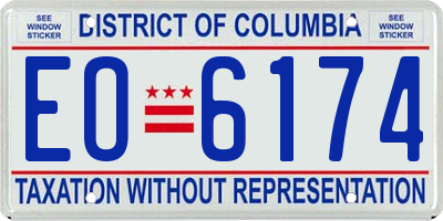DC license plate EO6174