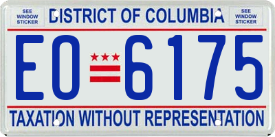 DC license plate EO6175