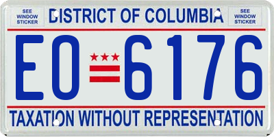 DC license plate EO6176