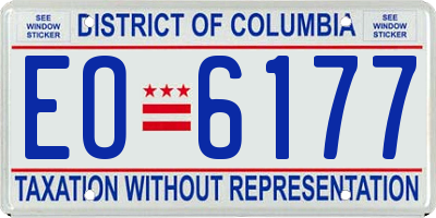 DC license plate EO6177