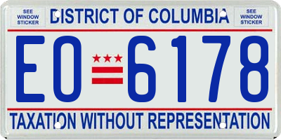 DC license plate EO6178