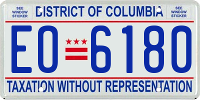 DC license plate EO6180