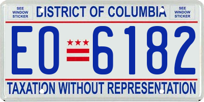 DC license plate EO6182