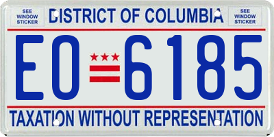 DC license plate EO6185