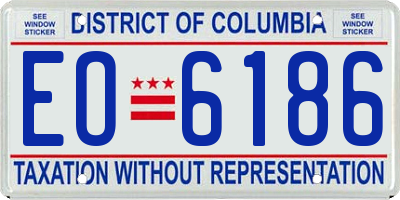 DC license plate EO6186