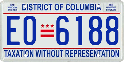 DC license plate EO6188