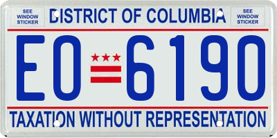 DC license plate EO6190