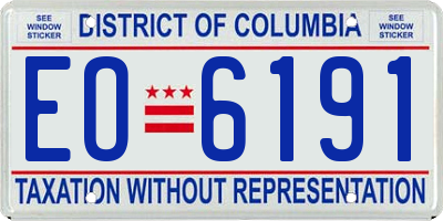 DC license plate EO6191