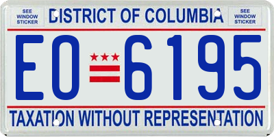 DC license plate EO6195