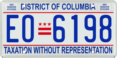 DC license plate EO6198