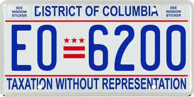 DC license plate EO6200