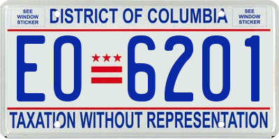 DC license plate EO6201