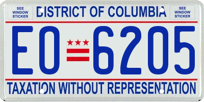 DC license plate EO6205