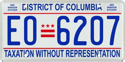 DC license plate EO6207