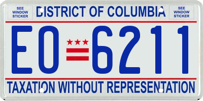 DC license plate EO6211