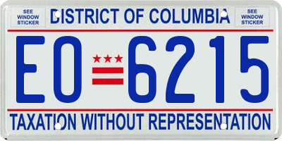 DC license plate EO6215