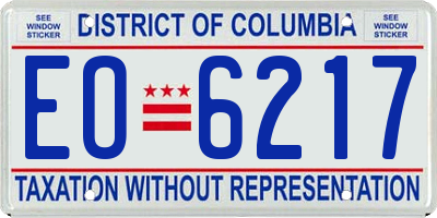 DC license plate EO6217