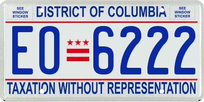 DC license plate EO6222