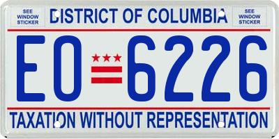 DC license plate EO6226