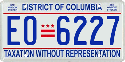 DC license plate EO6227