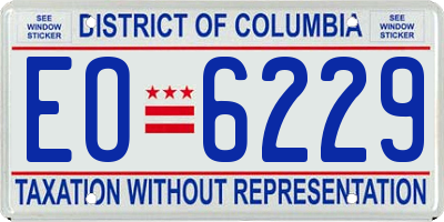 DC license plate EO6229